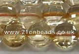 CCB723 15.5 inches 8mm faceted coin citrine gemstone beads