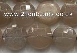 CCB725 15.5 inches 8mm faceted coin moonstone gemstone beads