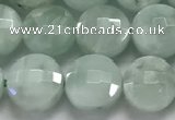 CCB729 15.5 inches 8mm faceted coin green angel skin gemstone beads