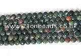 CCB750 15.5 inches 8mm faceted coin Indian bloodstone gemstone beads