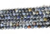 CCB755 15.5 inches 8mm faceted coin blue dumortierite beads