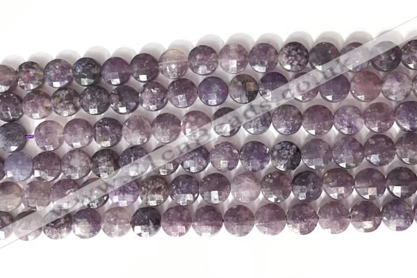 CCB757 15.5 inches 8mm faceted coin Chinese tourmaline beads