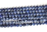 CCB760 15.5 inches 8mm faceted coin blue dumortierite beads