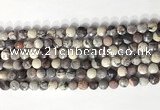 CCB761 15.5 inches 8mm faceted coin purple striped jasper beads