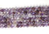 CCB764 15.5 inches 8mm faceted coin purple phantom quartz  beads