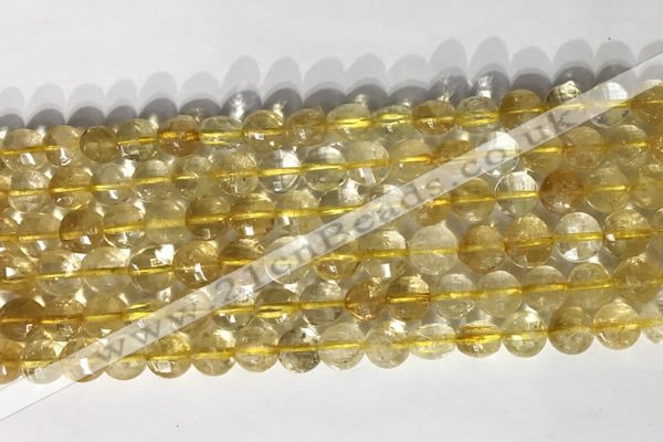 CCB766 15.5 inches 8mm faceted coin citrine beads