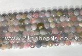 CCB768 15.5 inches 8mm faceted coin morganite gemstone beads