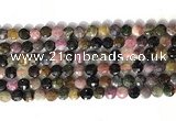 CCB770 15.5 inches 8mm faceted coin tourmaline gemstone beads