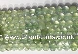 CCB771 15.5 inches 8mm faceted coin prehnite gemstone beads