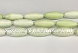 CCB783 15.5 inches 15*38mm - 16*40mm rice lemon turquoise beads