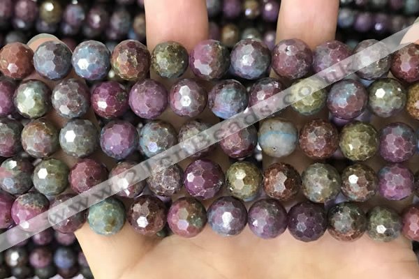 CCB791 15.5 inches 8mm faceted round jasper gemstone beads wholesale