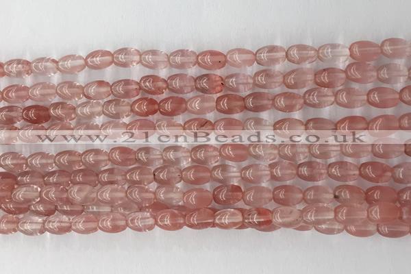 CCB801 15.5 inches 4*6mm rice cherry quartz gemstone beads wholesale