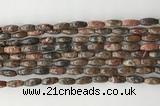 CCB810 15.5 inches 5*12mm rice leopard skin jasper beads wholesale