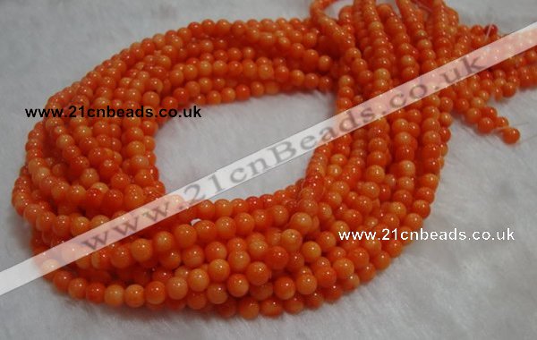 CCB82 15.5 inches 4-6mm round orange coral beads Wholesale