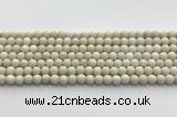 CCB824 15.5 inches 6mm round matte ivory jasper gemstone beads wholesale