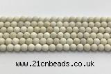 CCB825 15.5 inches 8mm round matte ivory jasper gemstone beads wholesale