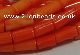 CCB83 15.5 inches 5*10mm column orange coral beads Wholesale