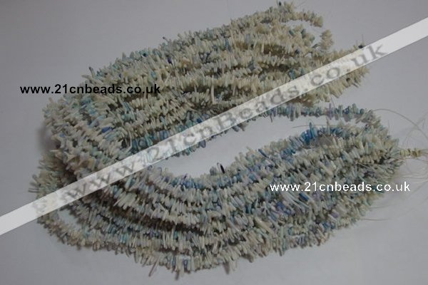 CCB89 15.5 inch 2*8mm irregular branch light blue coral beads