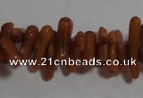 CCB90 15.5 inch 2*8mm irregular branch coffee coral beads Wholesale