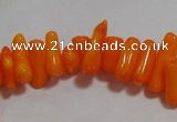 CCB92 15.5 inch 4*11mm irregular branch yellow coral chip beads