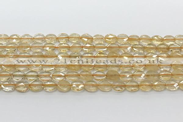 CCB931 15.5 inches 8*10mm faceted oval citrine beads