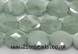 CCB934 15.5 inches 8*10mm faceted oval green angel skin beads