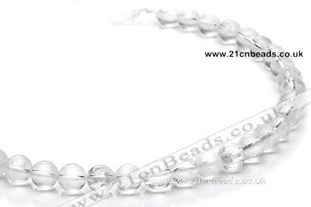 CCC07 15.5 inches 10mm round white crystal beads Wholesale