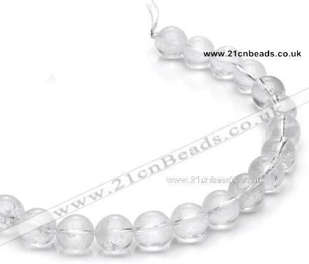 CCC09 15.5 inches 14mm round white crystal beads Wholesale