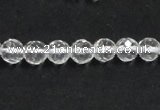 CCC207 15.5 inches 6mm faceted round grade AB natural white crystal beads