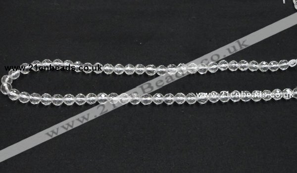 CCC207 15.5 inches 6mm faceted round grade AB natural white crystal beads