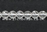 CCC208 15.5 inches 8mm faceted round grade AB natural white crystal beads