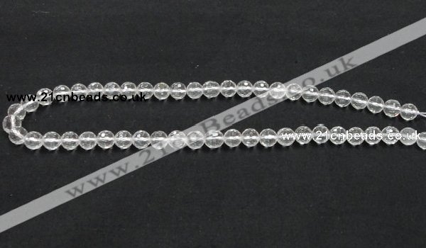 CCC208 15.5 inches 8mm faceted round grade AB natural white crystal beads