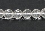 CCC209 15.5 inches 10mm faceted round grade AB natural white crystal beads