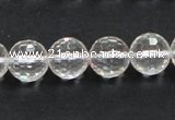 CCC210 15.5 inches 12mm faceted round grade AB natural white crystal beads