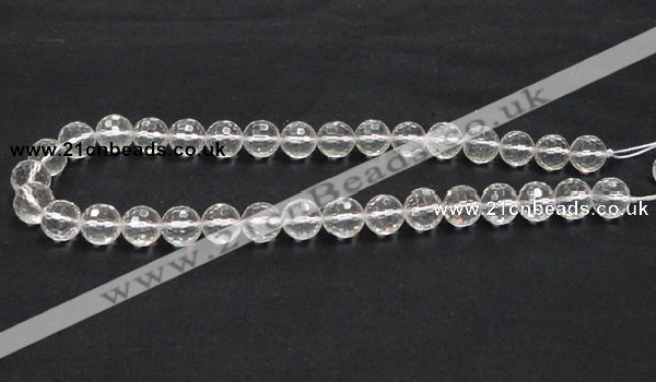 CCC210 15.5 inches 12mm faceted round grade AB natural white crystal beads