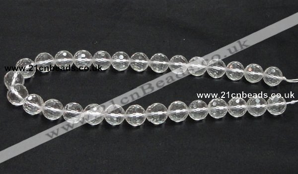 CCC211 15.5 inches 14mm faceted round grade AB natural white crystal beads