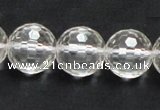 CCC212 15.5 inches 16mm faceted round grade AB natural white crystal beads