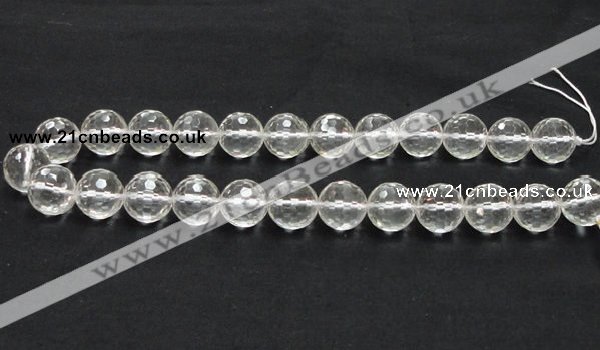 CCC212 15.5 inches 16mm faceted round grade AB natural white crystal beads