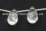 CCC214 15.5 inches 12*22mm teardrop grade AB natural white crystal beads