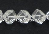 CCC215 15.5 inches 10*10mm cubic grade AB natural white crystal beads