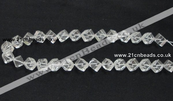 CCC215 15.5 inches 10*10mm cubic grade AB natural white crystal beads