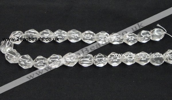 CCC216 13*18mm faceted nugget grade AB natural white crystal beads