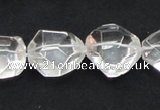 CCC218 20*22mm faceted nugget grade AB natural white crystal beads