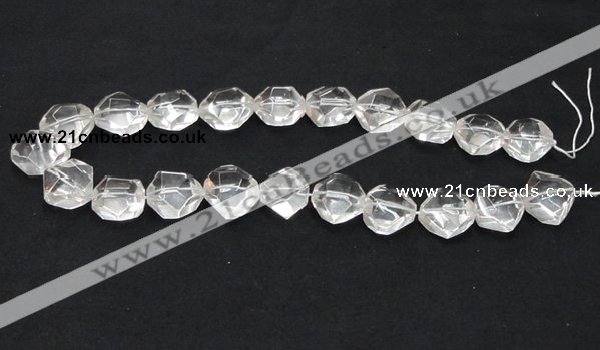 CCC218 20*22mm faceted nugget grade AB natural white crystal beads