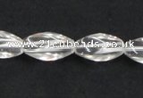 CCC220 8*18mm twisted rice grade AB natural white crystal beads