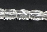 CCC221 10*15mm twisted oval grade AB natural white crystal beads