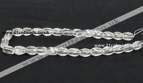 CCC221 10*15mm twisted oval grade AB natural white crystal beads