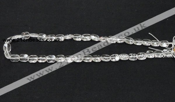 CCC224 8*10mm faceted rectangle grade AB natural white crystal beads