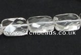 CCC225 13*18mm faceted rectangle grade AB natural white crystal beads