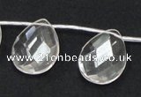 CCC227 18*25mm briolette grade AB natural white crystal beads